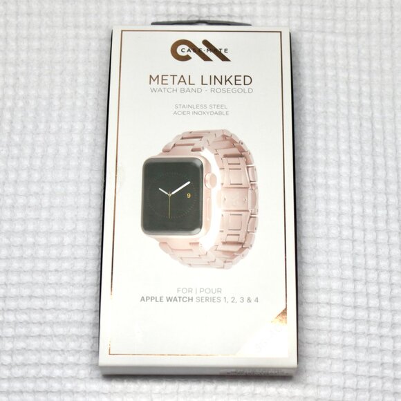 NWT Case-Mate Rose Gold Metal Linked Apple Watch Band Series 1-4 38-40 mm - Picture 4 of 5